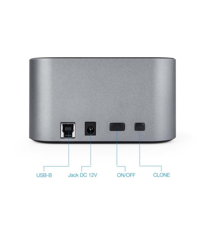 Tooq TQDS-805G Dock Station Doble Baha HDD Gris