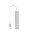Conversor USB 3.0 A Ethernet Gigabit RJ45 + 3xUSB 3.0 - Plata - 15 Cm