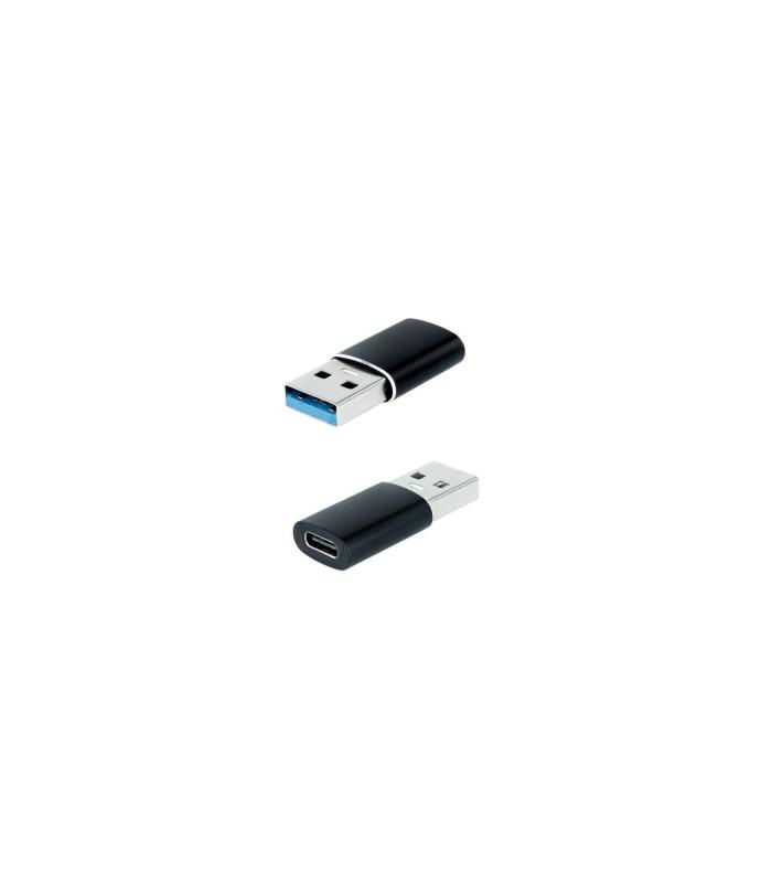 Nanocable Adaptador USB-A 3.1 A USB-C, USB-A M-USB-C H, Negro