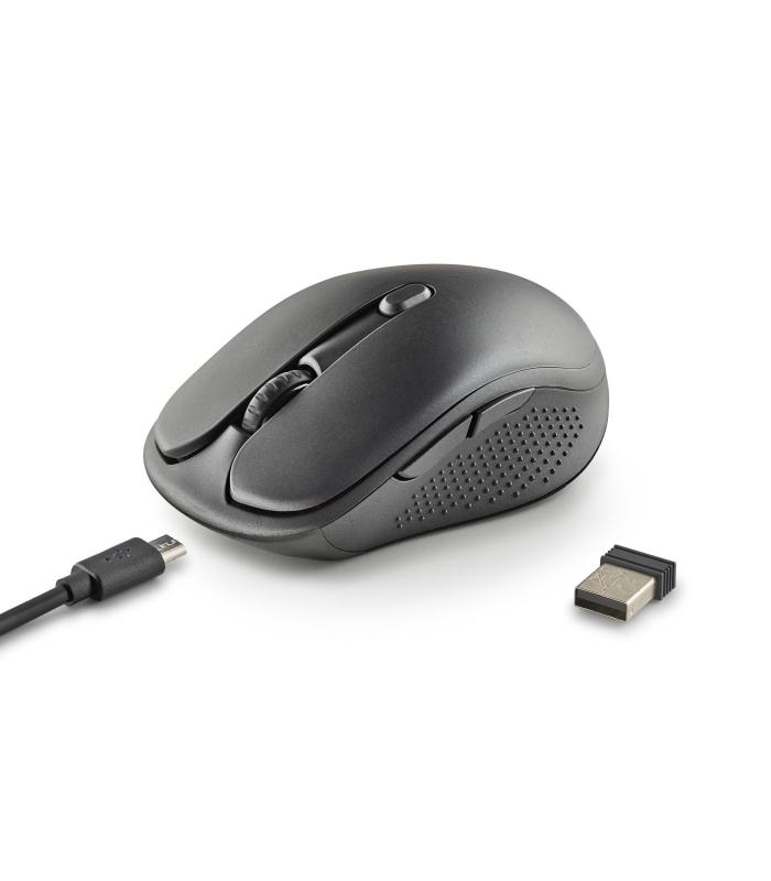 RATON NGS INALAMBRICO ERGONOMICO EVO RUST BLACK RECARGABLE NEGRO USB