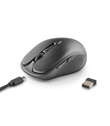 RATON NGS INALAMBRICO ERGONOMICO EVO RUST BLACK RECARGABLE NEGRO USB
