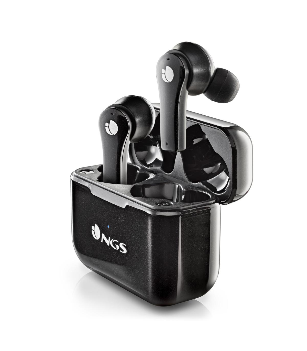 Auriculares Bluetooth NGS Rtica Bloom Con Estuche De Carga  Autonoma 6h  Negros