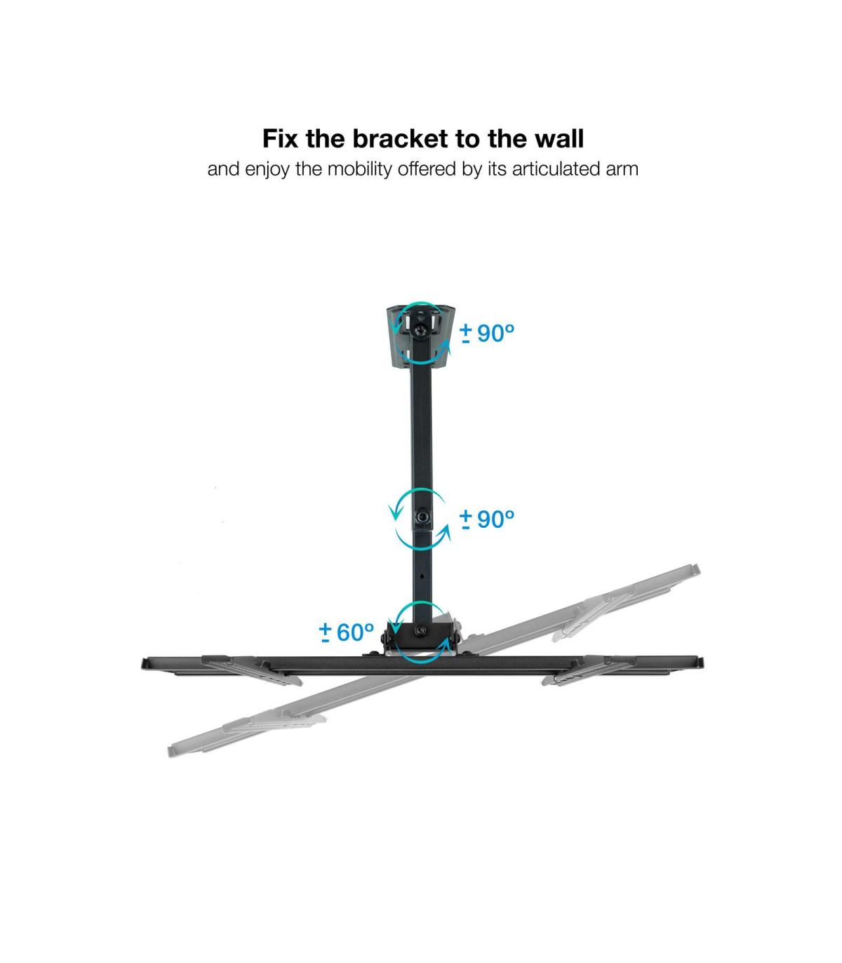 Soporte De Pared Giratorio  Inclinable  Nivelable TooQ LP7843TN-B Para TV De 32-55'  Hasta 35kg
