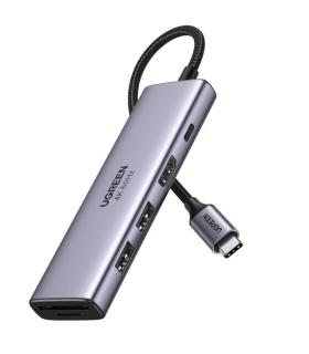 HUB UGREEN 6EN1 USB-C A HDMI 2XUSB-A SD TF PD