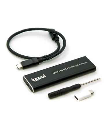Iggual Caja Externa USB-C 3.1 SSD M.2 NVMe Y SATA