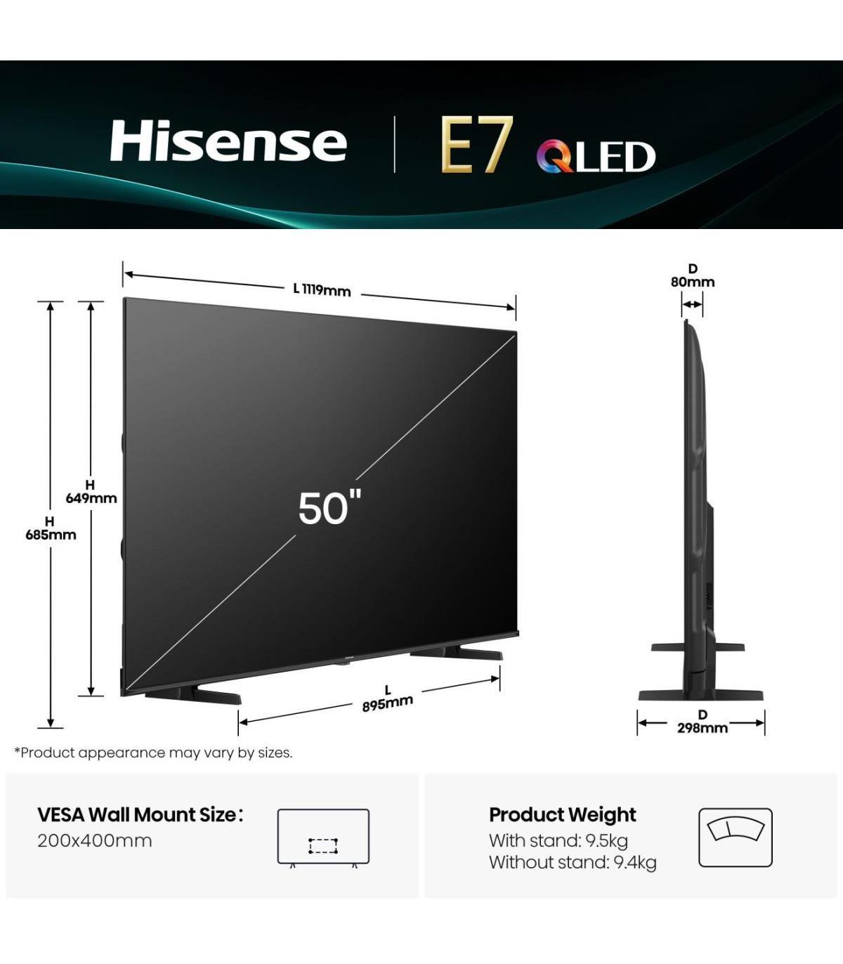 TV HISENSE 50E77Q 50" QLED SMART TV DOLBY VISION