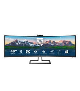 Monitor Profesional Ultrapanormico Curvo Philips 499P9H 48.8'  Dual QHD  Webcam  Multimedia  Regulable En Altura  Negro