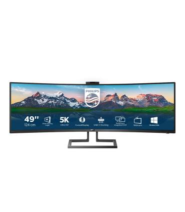 Monitor Profesional Ultrapanormico Curvo Philips 499P9H 48.8'  Dual QHD  Webcam  Multimedia  Regulable En Altura  Negro