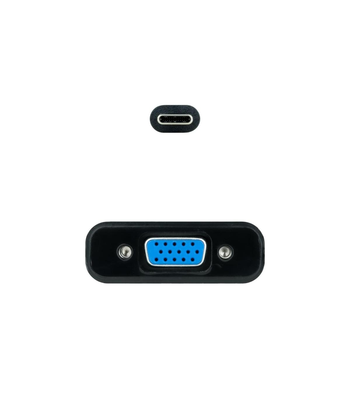 Nanocable Conversor USB-C M A VGA H Negro 10cm