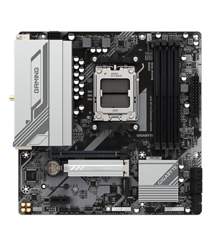 GIGABYTE B650M GAMING PLUS WIFI Placa Base - Procesadores AMD Ryzen 9000, VRM De 5+2+2 Fases, Hasta 8000 MHz DDR5, 2xPCIe 4.0 M.