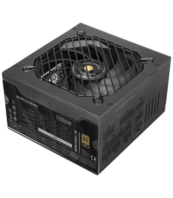 Fuente De Alimentacin Mars Gaming MPB1000SIM  1000W  Ventilador 14cm  80 Plus Gold