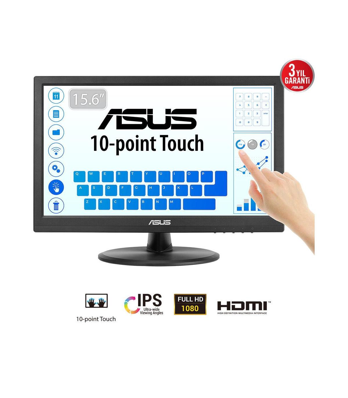 ASUS VT169HE MONITOR TCTIL, 16", FHD 1920X1080, IPS, FRAMELESS