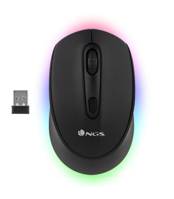 Ratn Inalmbrico Por Bluetooth NGS Smog-RB  Batera Recargable  Hasta 1600 DPI  Negro