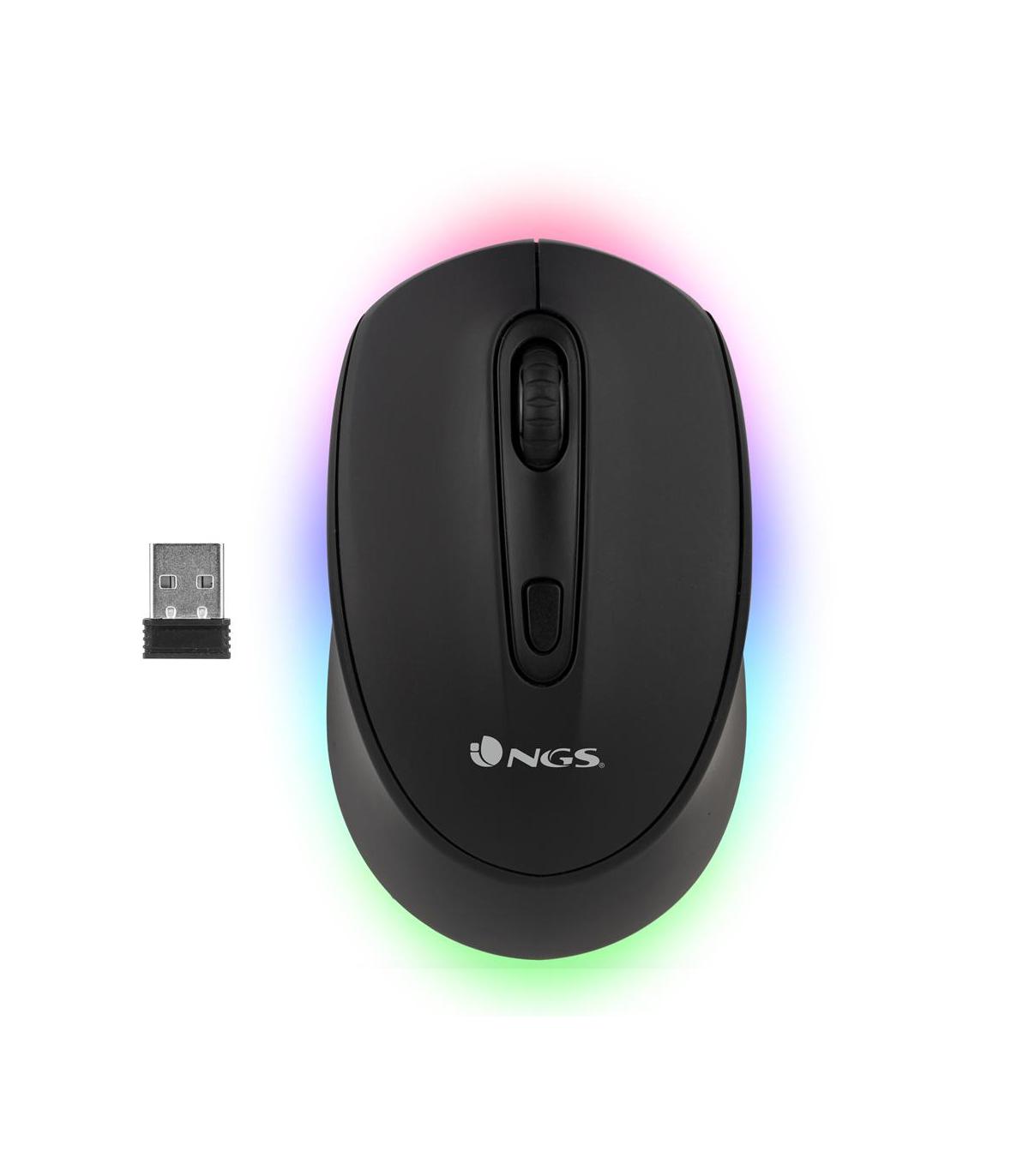 Ratn Inalmbrico Por Bluetooth NGS Smog-RB  Batera Recargable  Hasta 1600 DPI  Negro