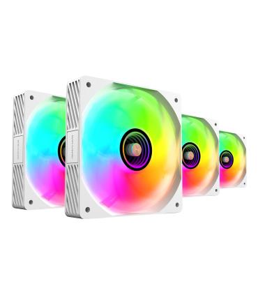 Pack 4 Ventiladores Mars Gaming MF-SI4KIT  12cm + HUB + Mando A Distancia  ARGB  Blancos