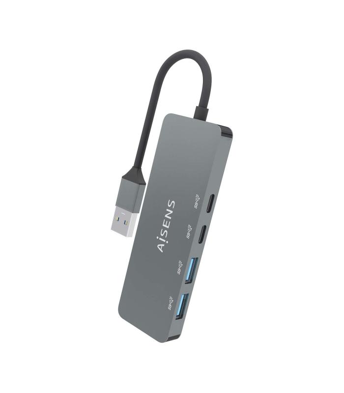 Hub USB 3.2 Aisens A106-0696  2xUSB  2xUSB Tipo-C  Gris