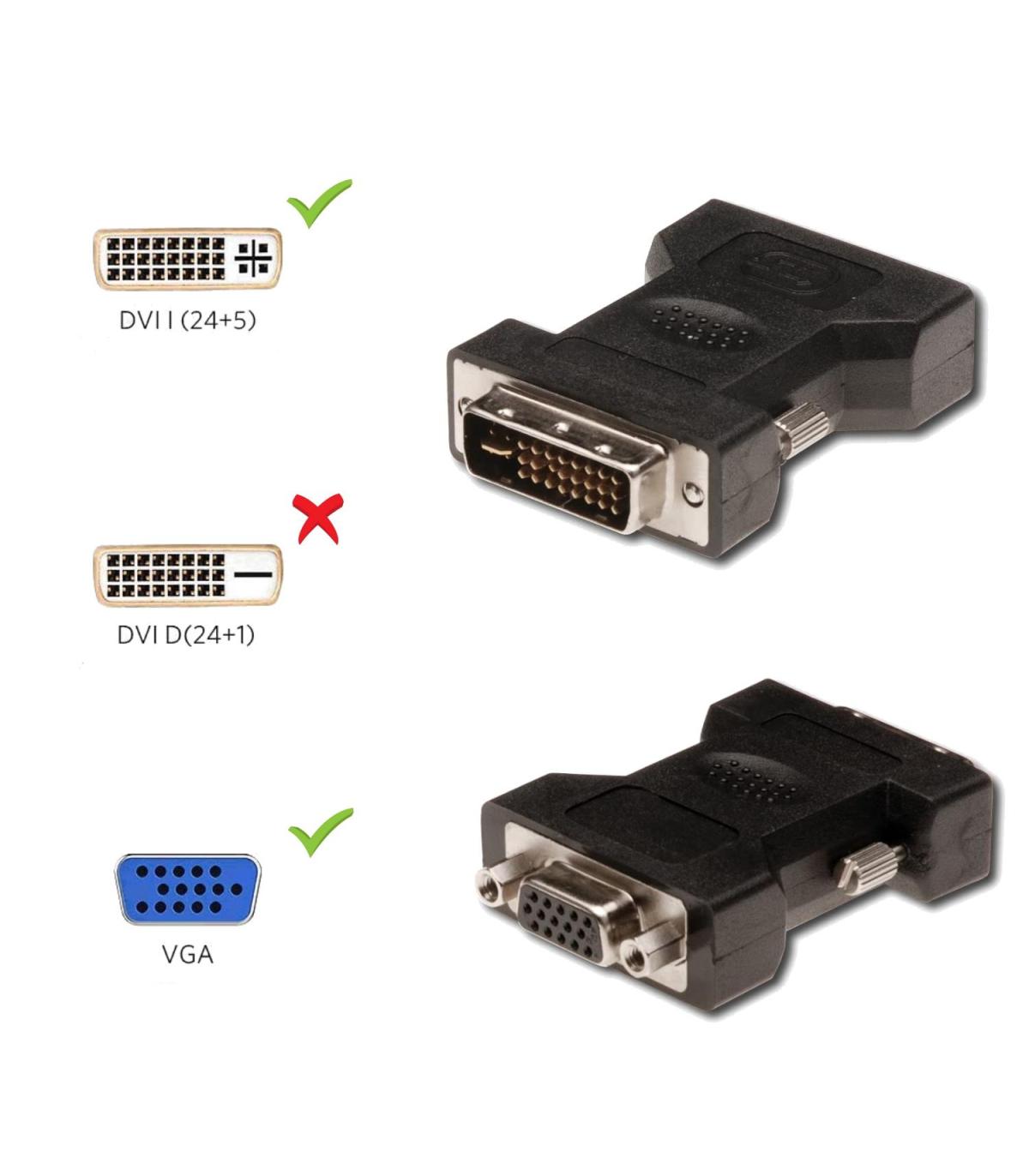 Ewent Adaptador  DVI-I 24+5 Macho A VGA-F