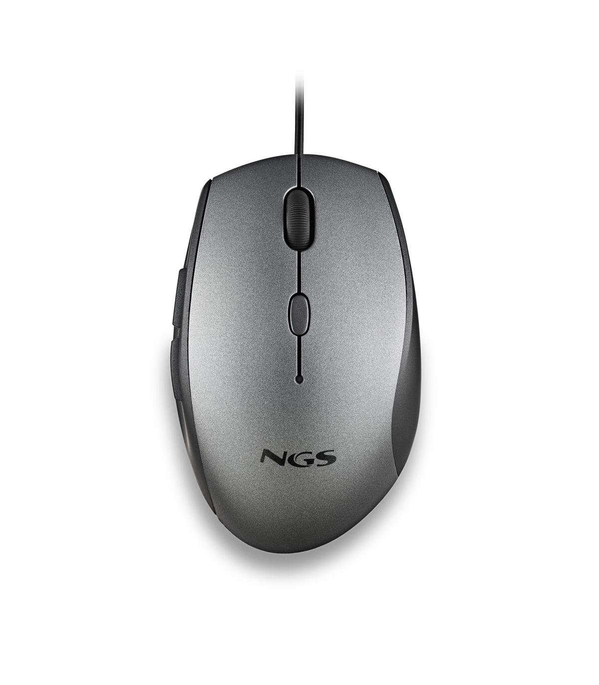 NGS WIRED ERGO SILENT MOUSE + USB TYPE C ADAP GRAY