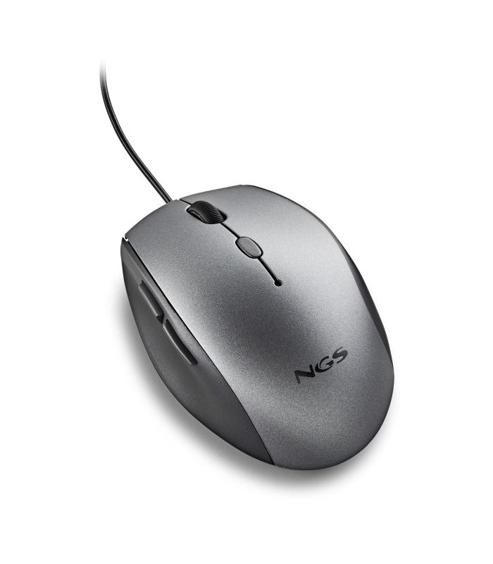 NGS WIRED ERGO SILENT MOUSE + USB TYPE C ADAP GRAY