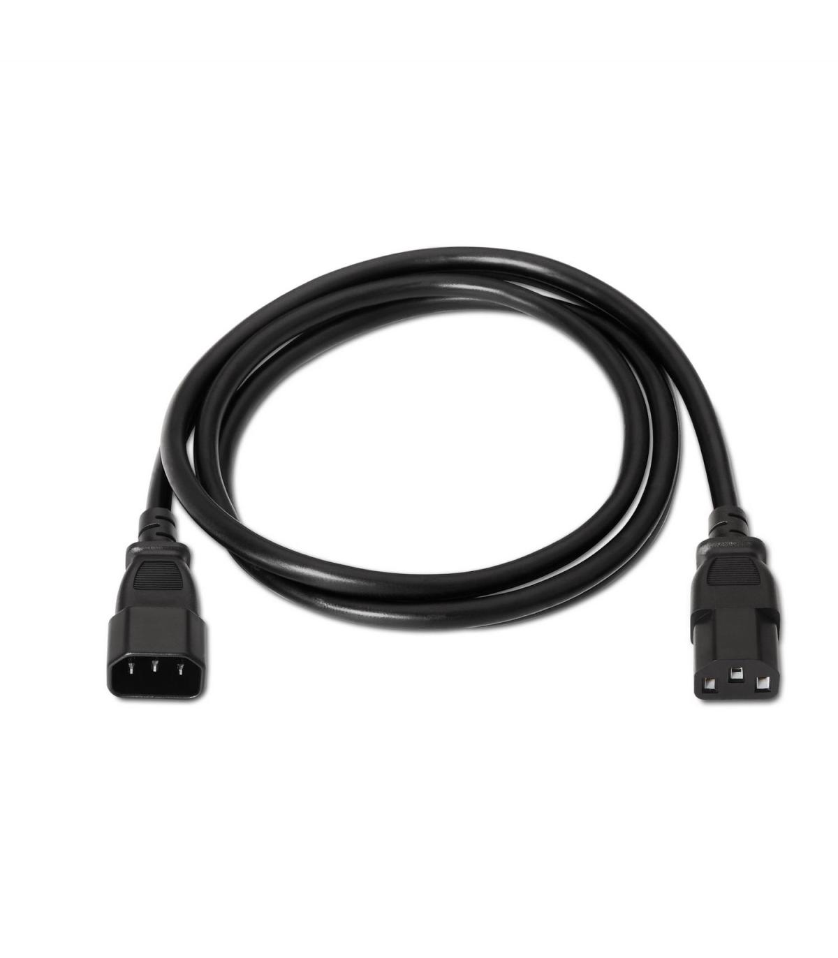 Cable Alargador De Alimentacin CPU Aisens A132-0171  IEC C13 Hembra - IEC C14 Macho  Hasta 1500W  1.5m  Negro