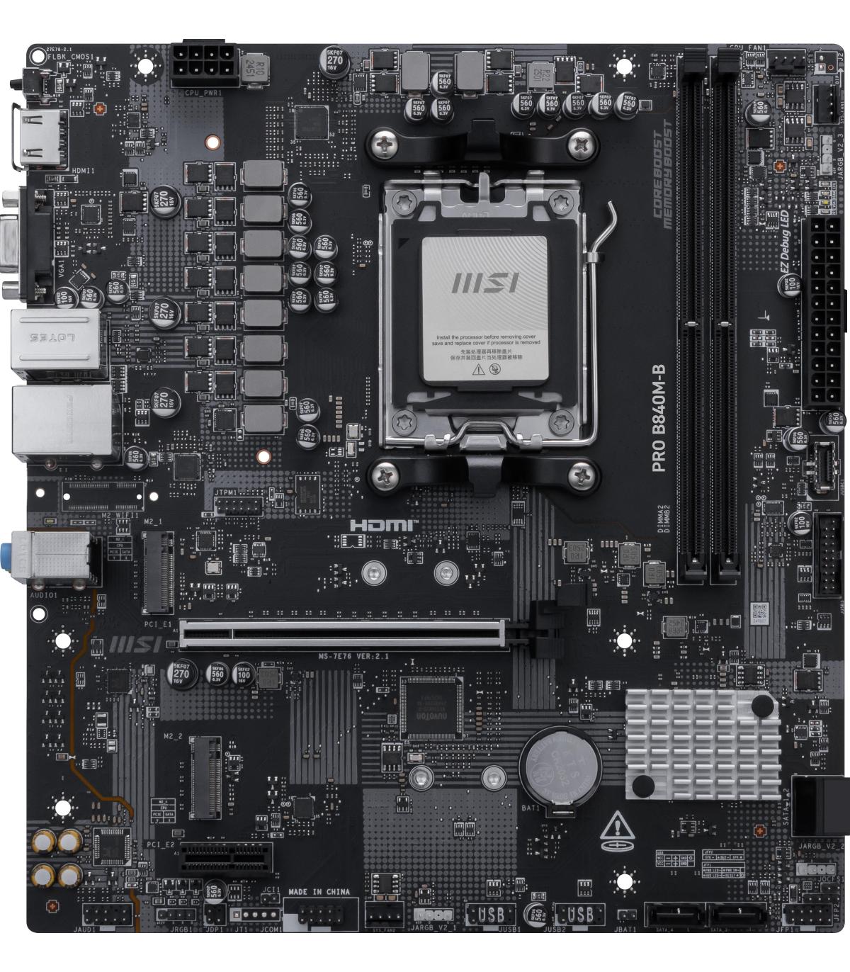 MSI Placa Base PRO B840M-B DDR5 MATX