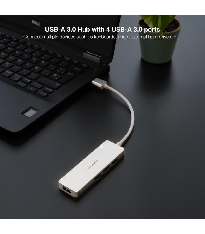 Nanocable Hub USB 3.0 4 X USB 3.0 10cm. Gris