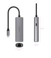 Hub USB Tipo-C 3.1 Nanocable 10.16.4603  1xUSB Tipo-C PD  1xRJ45  Gris