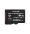 Kingston Technology 64GB MicroSDXC Canvas Select Plus Gen3 100MB s A1 (Incluye Adaptador De SD)