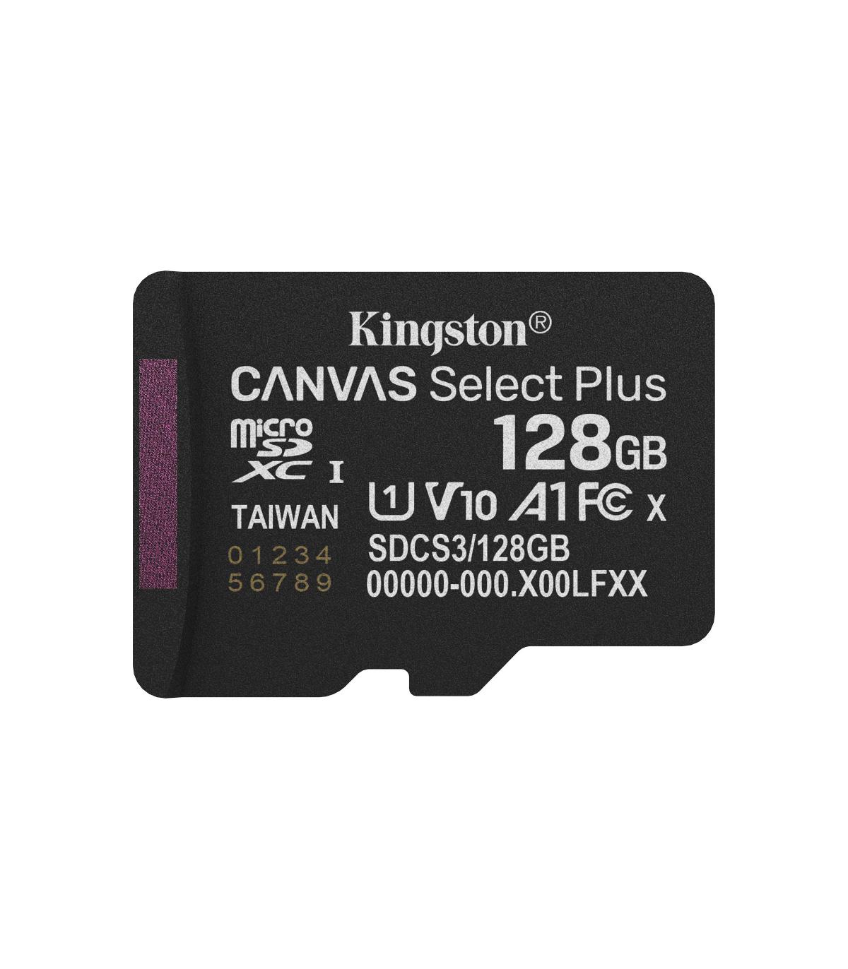 Kingston Technology 128GB MicroSDXC Canvas Select Plus Gen3 150MB s A1 (Incluye Adaptador De SD)