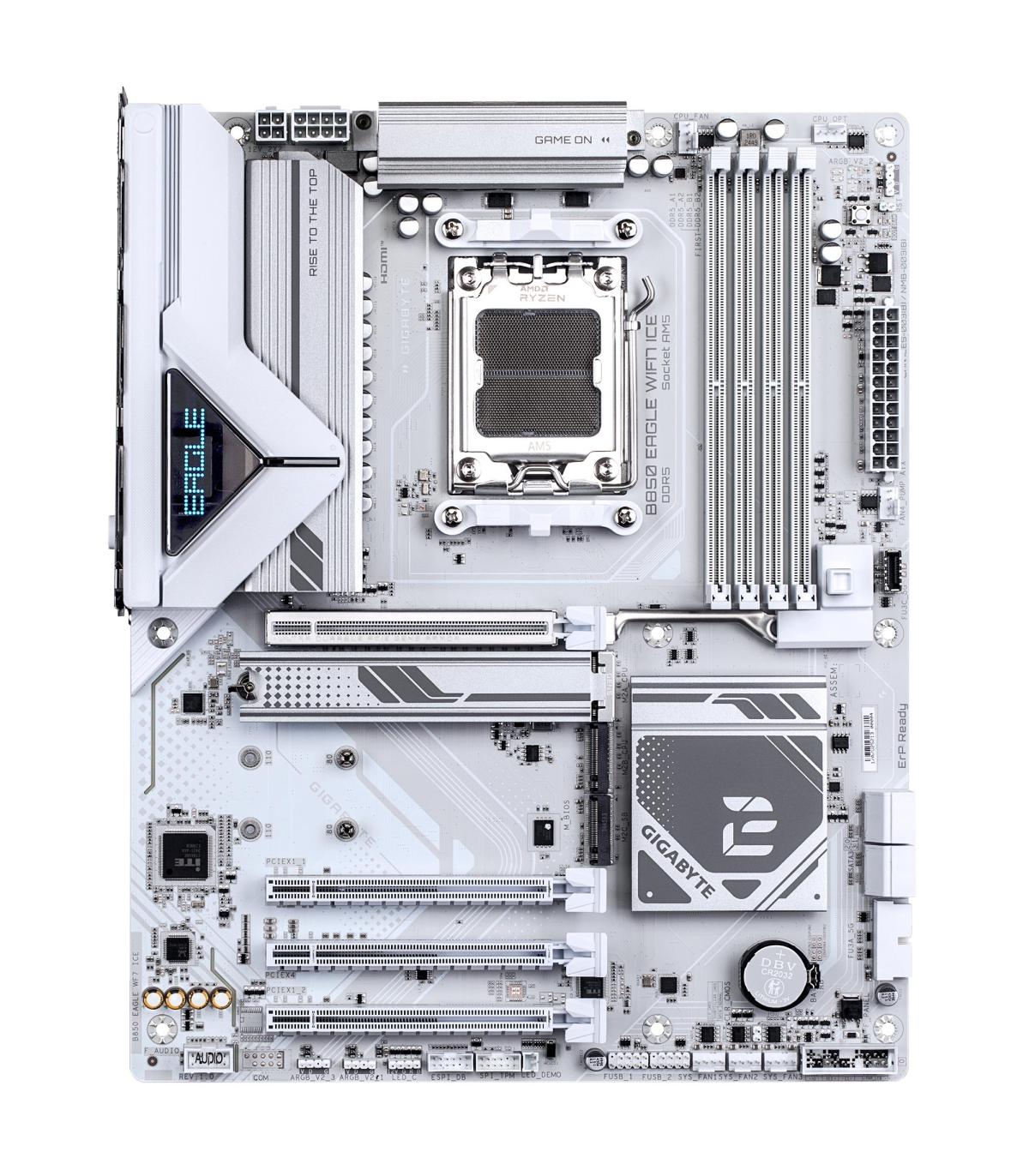 GIGABYTE B850 EAGLE WIFI7 ICE Placa Base - Procesadores AMD Ryzen Serie 9000, VRM Digital De 8+2+2 Fases, Hasta 8200 MHz DDR5 (O