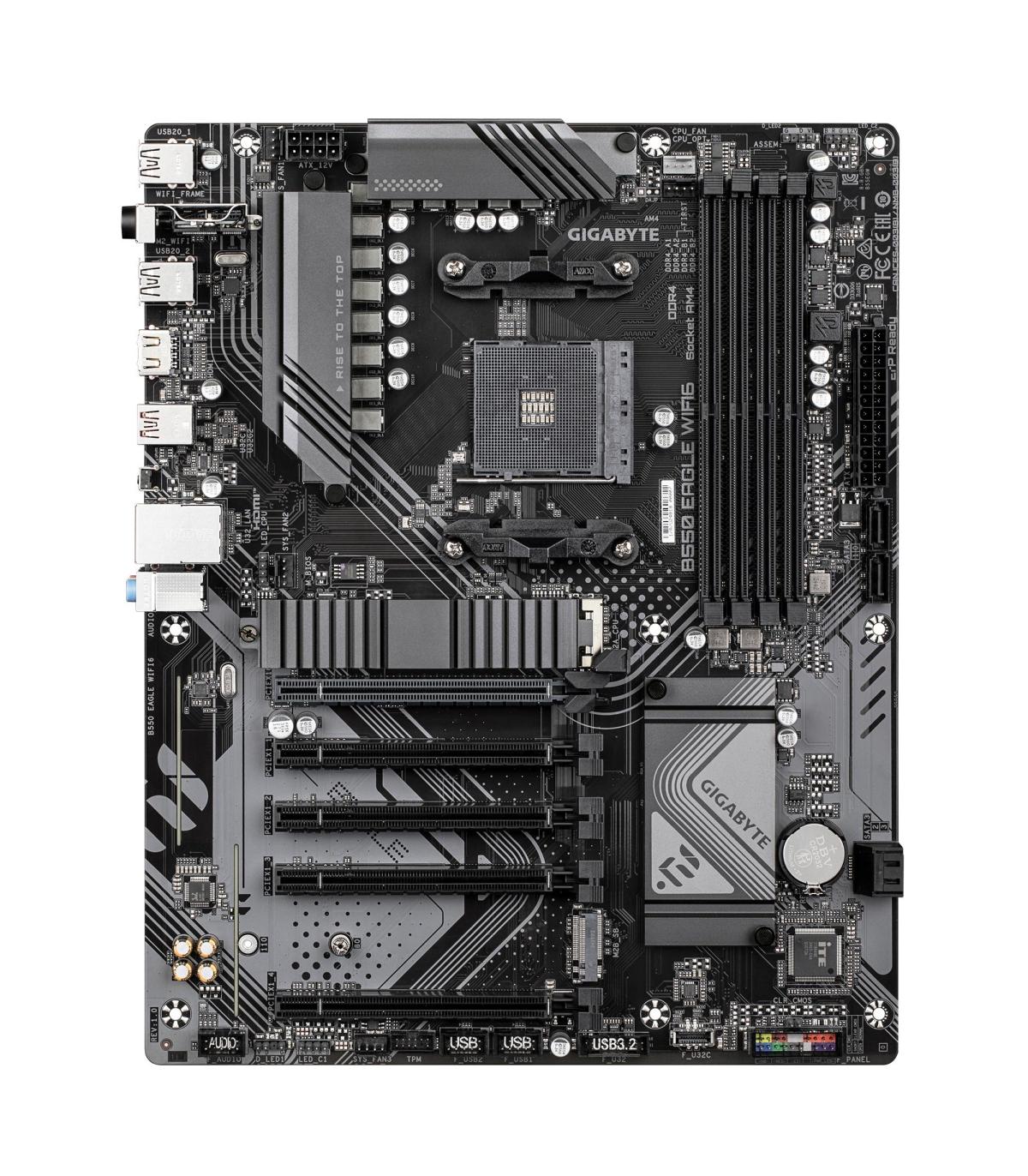 GIGABYTE B550 EAGLE WIFI6 Placa Base - Procesadores AMD Ryzen Serie 5000 G, VRM De 10+3+1 Fases, Hasta 3200 MHz DDR4, 1xPCIe 4.0