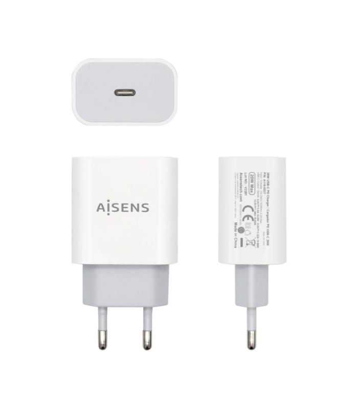 CARGADOR USB-C AISENS PD3.0 1 PUERTO 1xUSB-C 20W BLANCO