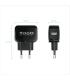 CARGADOR  USB TOOQ PARED 5V 2.4 A NEGRO TQWC-1S01