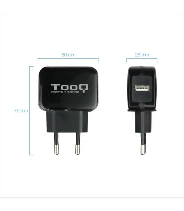 CARGADOR  USB TOOQ PARED 5V 2.4 A NEGRO TQWC-1S01