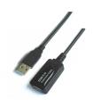 Cable Alargador USB 2.0 Aisens A101-0018/ USB Macho - USB Hembra/ Hasta 2.5W/ 60Mbps/ 5m/ Negro