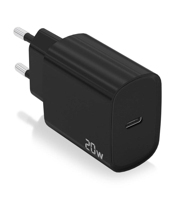 CARGADOR USB-C PD3.0 1 PUERTO 1xUSB-C 20W NEGRO AISENS A110-0753