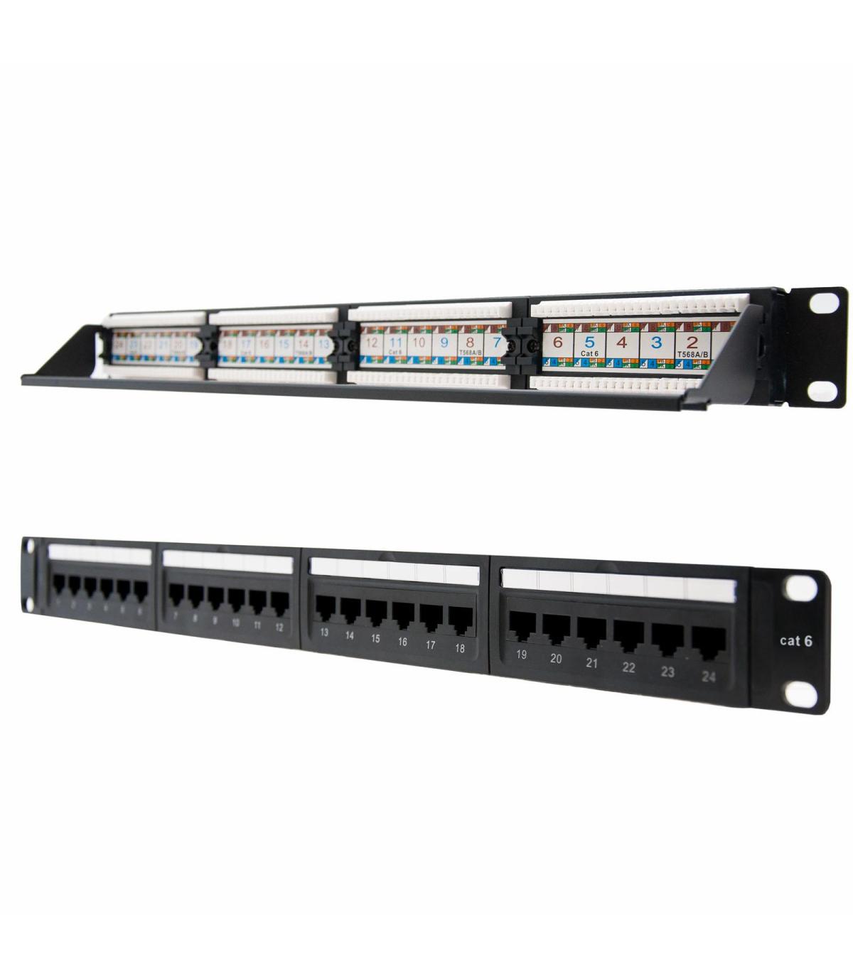 Patch Panel Nanocable 10.21.3124  24 Puertos  Cat.6  Altura 1U