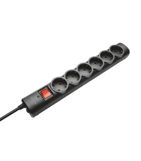 Regleta Con Interruptor Trust 21059  6 Tomas De Corriente  Cable 1.8m  Negra