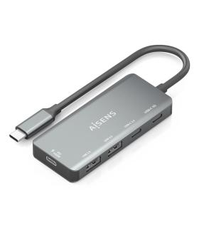 Hub USB Tipo-C Aisens A109-0946  2xUSB  2xUSB Tipo-C  1xUSB Tipo-C PD  Gris