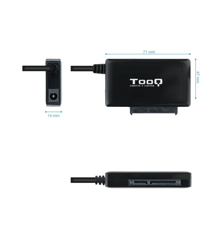 Adaptador Para Discos Duros 2.5' 3.5' TooQ TQHDA-02C  USB Tipo-C Macho - SATA