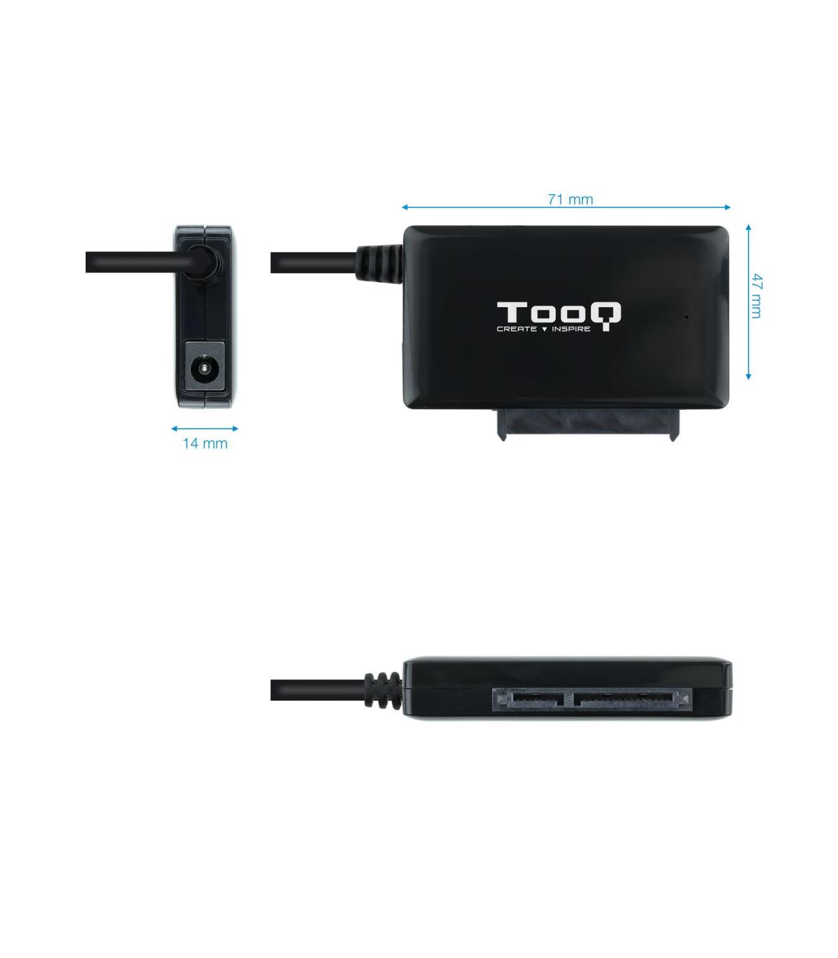 Adaptador Para Discos Duros 2.5' 3.5' TooQ TQHDA-02C  USB Tipo-C Macho - SATA