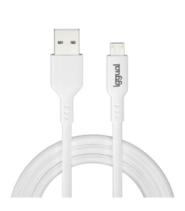 Iggual Cable USB-A micro-USB 100 Cm Blanco