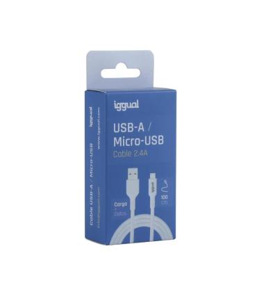 Iggual Cable USB-A micro-USB 100 Cm Blanco