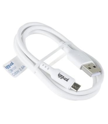 Iggual Cable USB-A micro-USB 100 Cm Blanco