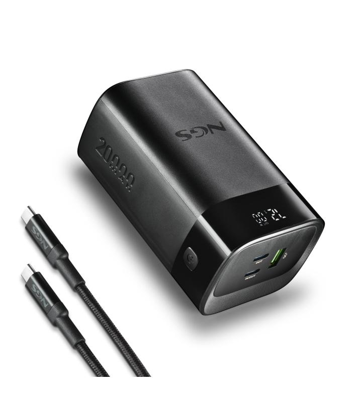 Powerbank 20000mAh NGS TWIX20  65W  Compatible Con Porttiles  Negra