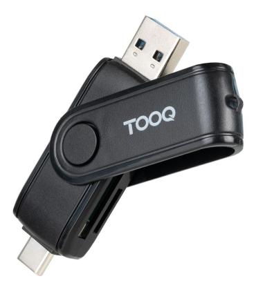Lector De Tarjetas Externo TooQ TQR-3003B  USB 2.0 Y USB Tipo-C