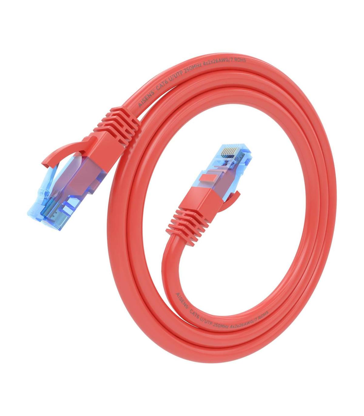 CABLE RED AISENS LATIGUILLO RJ45 CAT.6 UTP AWG26 CCA ROJO 0.75M