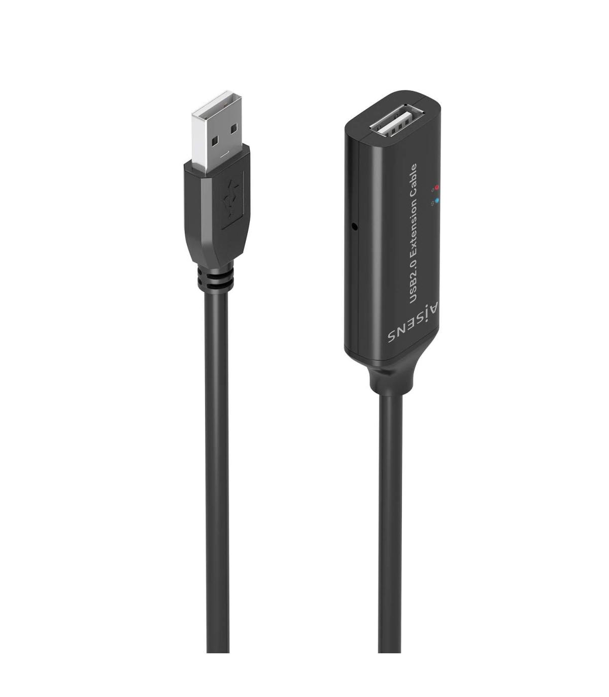 CABLE AISENS USB 2.0 PROLONGADOR AMPLIFICADOR A M-A H NEGRO 10M