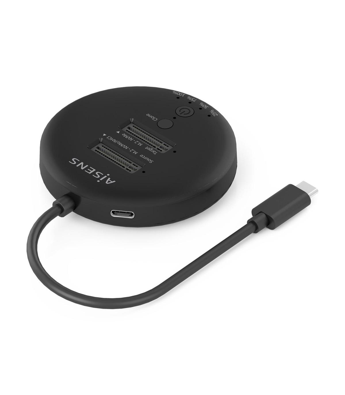 Dock USB 3.2 Gen2 Tipo-C Para SSD M.2 NVMe Aisens ASDS-2M2N05-BK  Gris