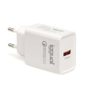 iggual Cargador 1xUSB carga rpida QC3.0 18W